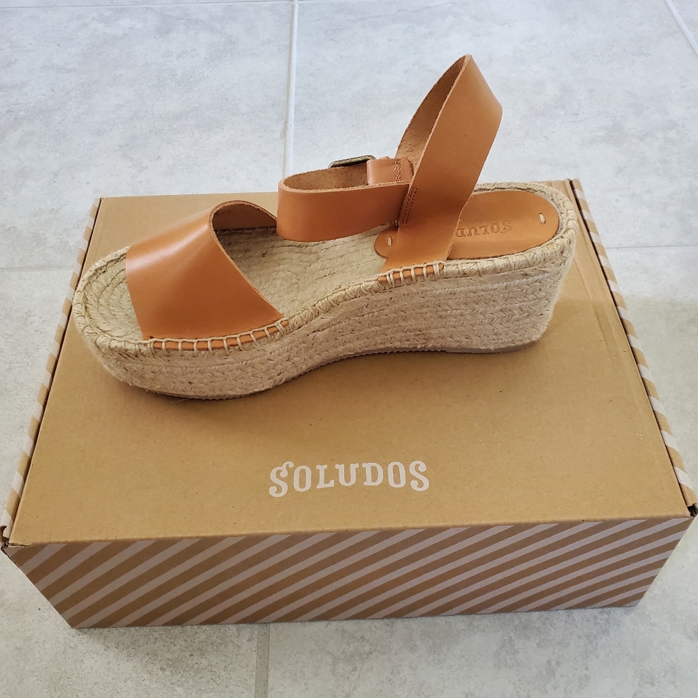 Soludos Minorca High Platform Leather sandals NWB